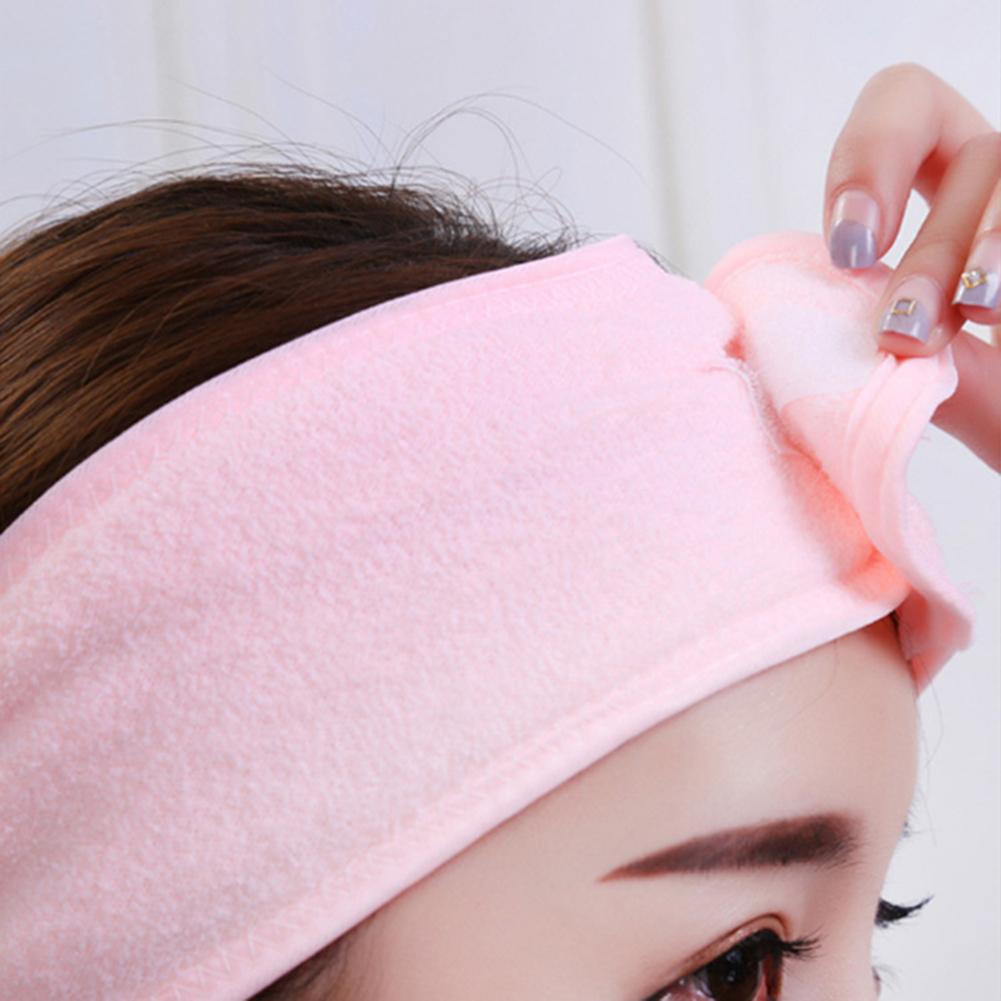 Velcro Headband for Washing Face Terry Cloth Spa Headbands for Women Soft Adjustable Facial Hair Band for Makeup