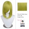 40cm Anime Synthetic White Purple Cosplay Wigs Short Green Hair Straight Silver Wig Pink Hairpiece Short Wig with Bangs