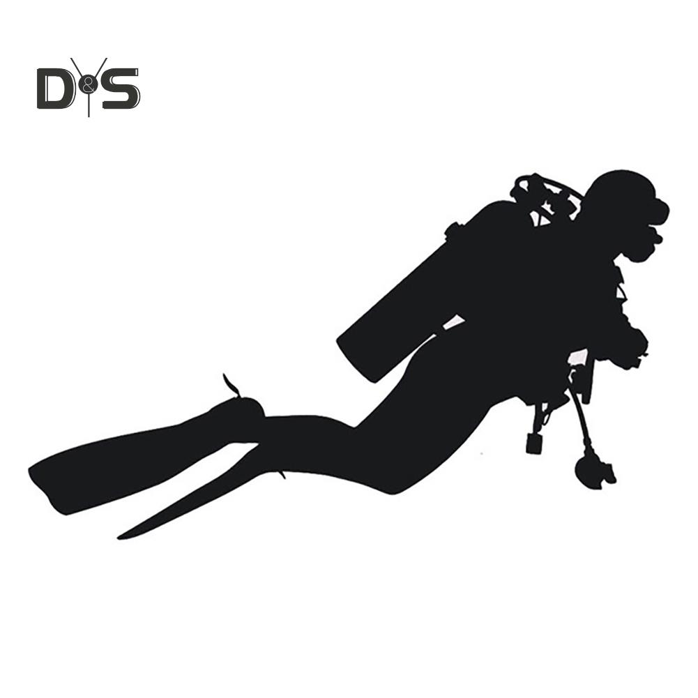 DYS Auto Shop Fashion Scuba Diver Reflective Car Vehicle Body Window Decals Sticker Decor