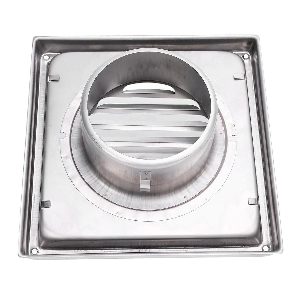 Exterior Wall Vent Cover with Flats 100mm Square SUS304 Stainless Steel Dryer Exhaust Vent Cover for