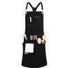 QeeLink Professional Chef Apron for Kitchen, BBQ, and Grilling, with 10 Tool Pockets, Waterproof Canvas Apron with Quick-Release Buckle, Adjustable Si