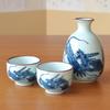 Sake Arita 1 Sake Bottle and 2 Sake Matsuryu Made In Japan Set, Ware, Cups, Porcelain,