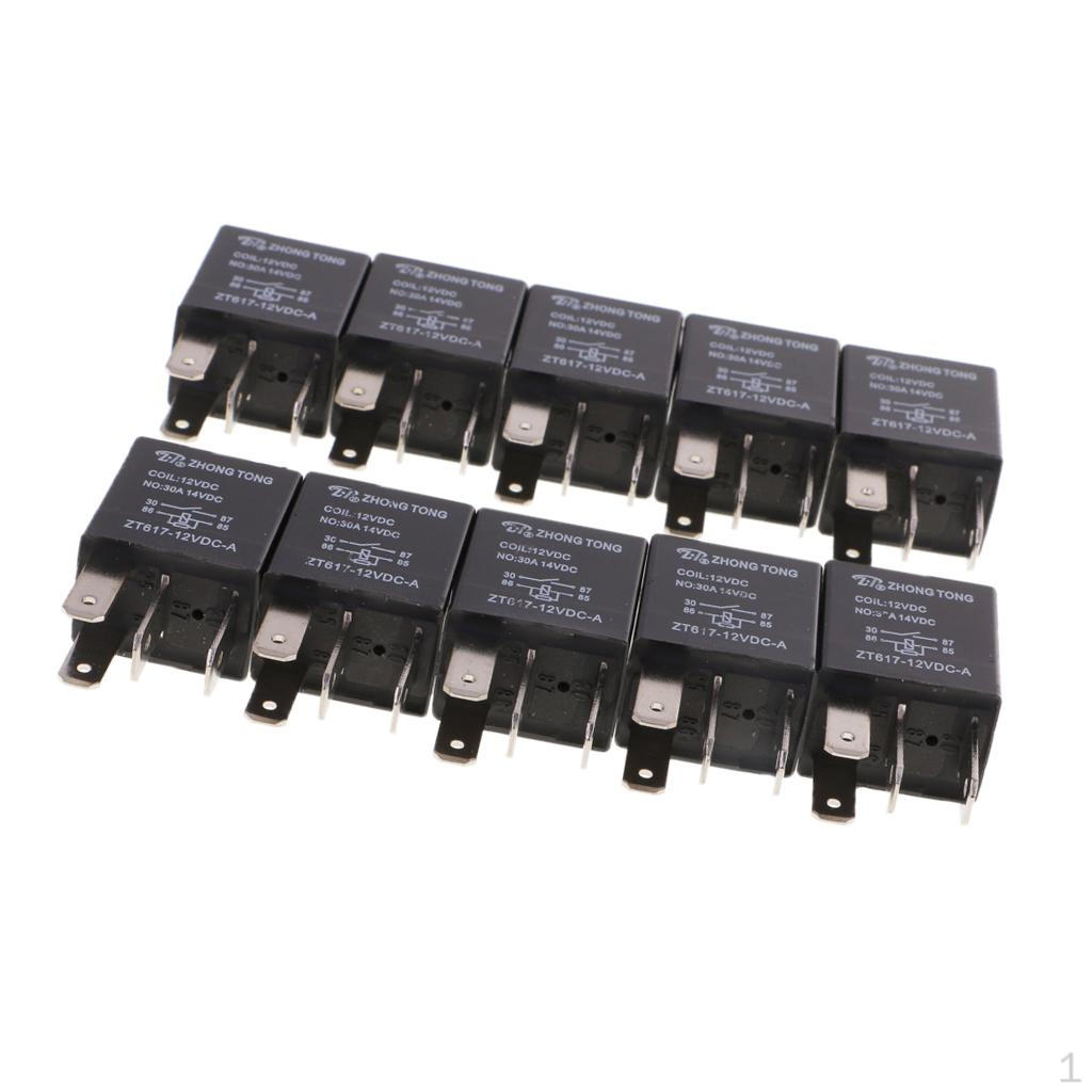 

10 Pieces Automotive Car 12V Relay Kit For Fuel Pump Light Horn