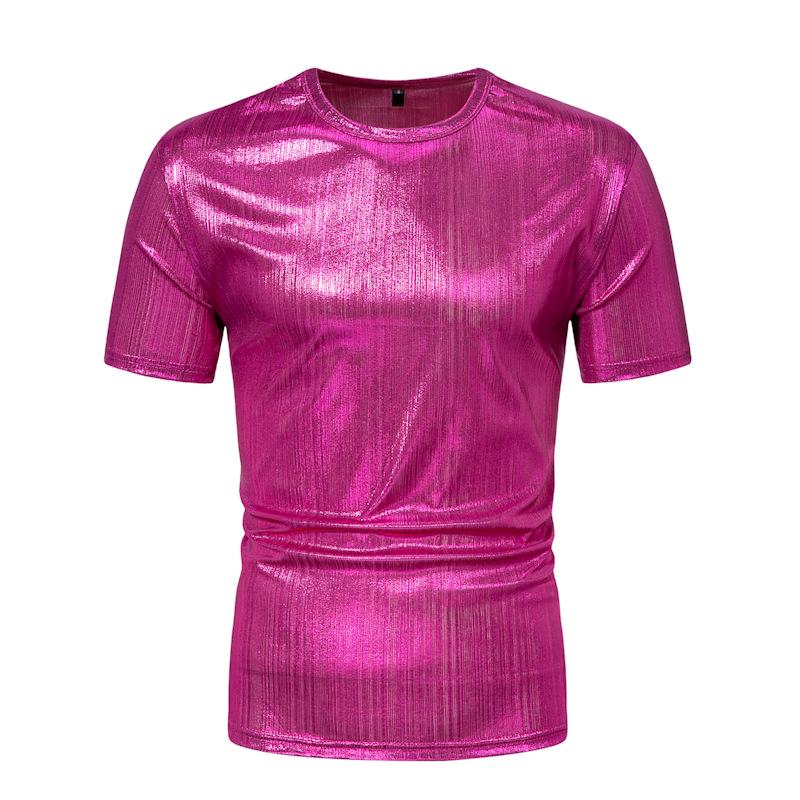 

Men s Bright Color Round Neck Short Sleeve T-shirt - Summer Style ZT-YT05 XL розы красного