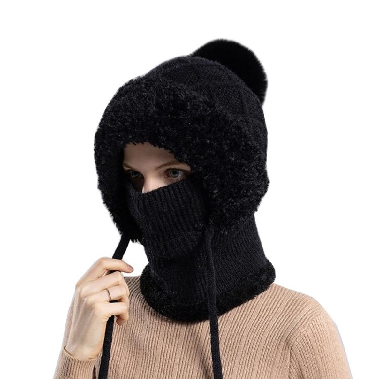 Thicken Liner Scarf Cap Knit Ear Protective Hat Neck Cover Hat Women Balaclava