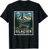 Glacier National Park Bear Vintage Style Mountain Retro T-Shirt