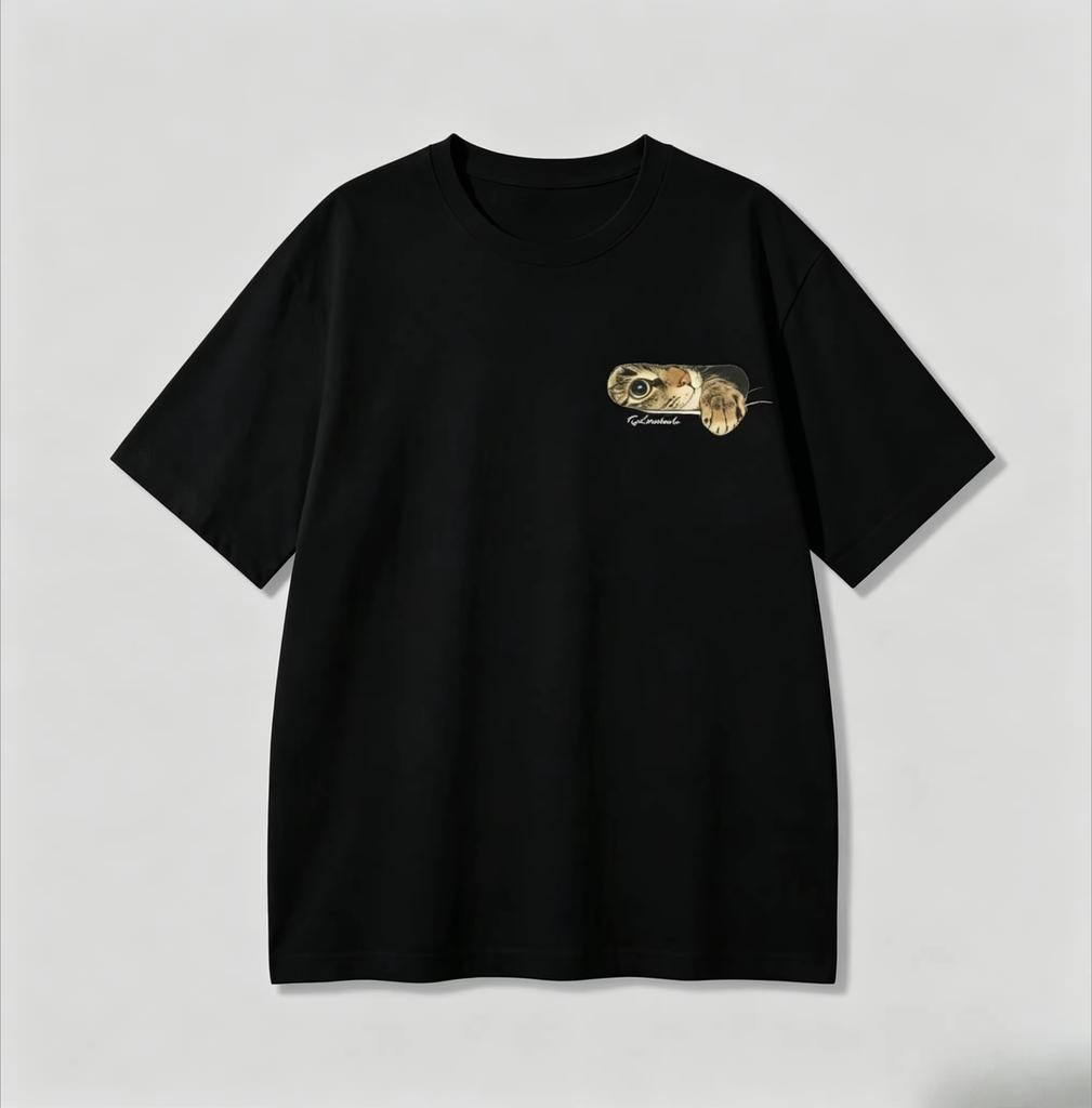 Korean Annoyed Cat Go Away Shortsleeved Printed Tshirt Top Cute Line Art Cat Meme Graphic Casual Streetwear For Unisex Unisex