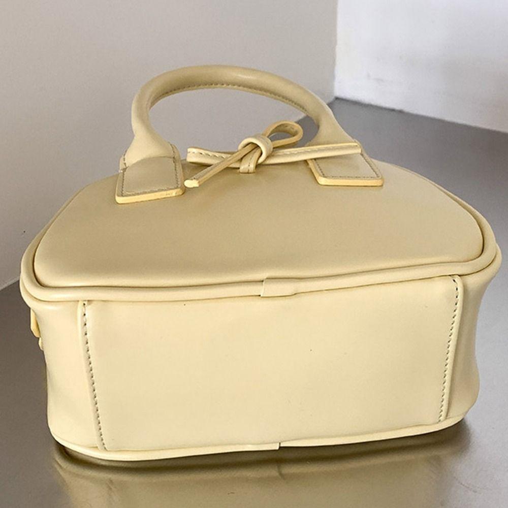 Solid Color Boston Bag PU Leather messenger bag Ins Shoulder Bag  Girls/Female