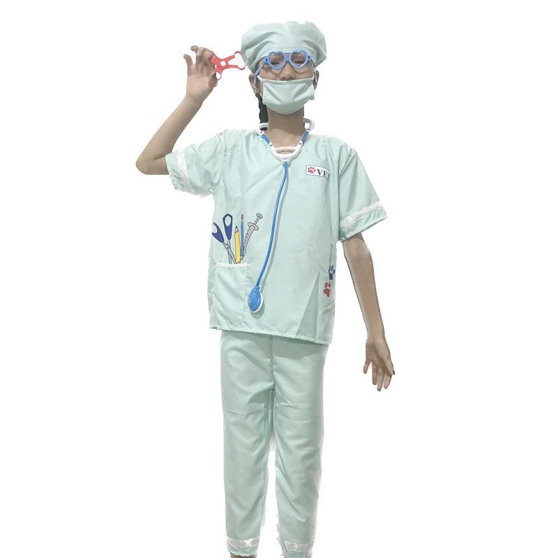 Halloween Children's Doctor Costume Children's Career Experience Show Costume Doctor Costume Nursing Uniform Veterinary Uniform