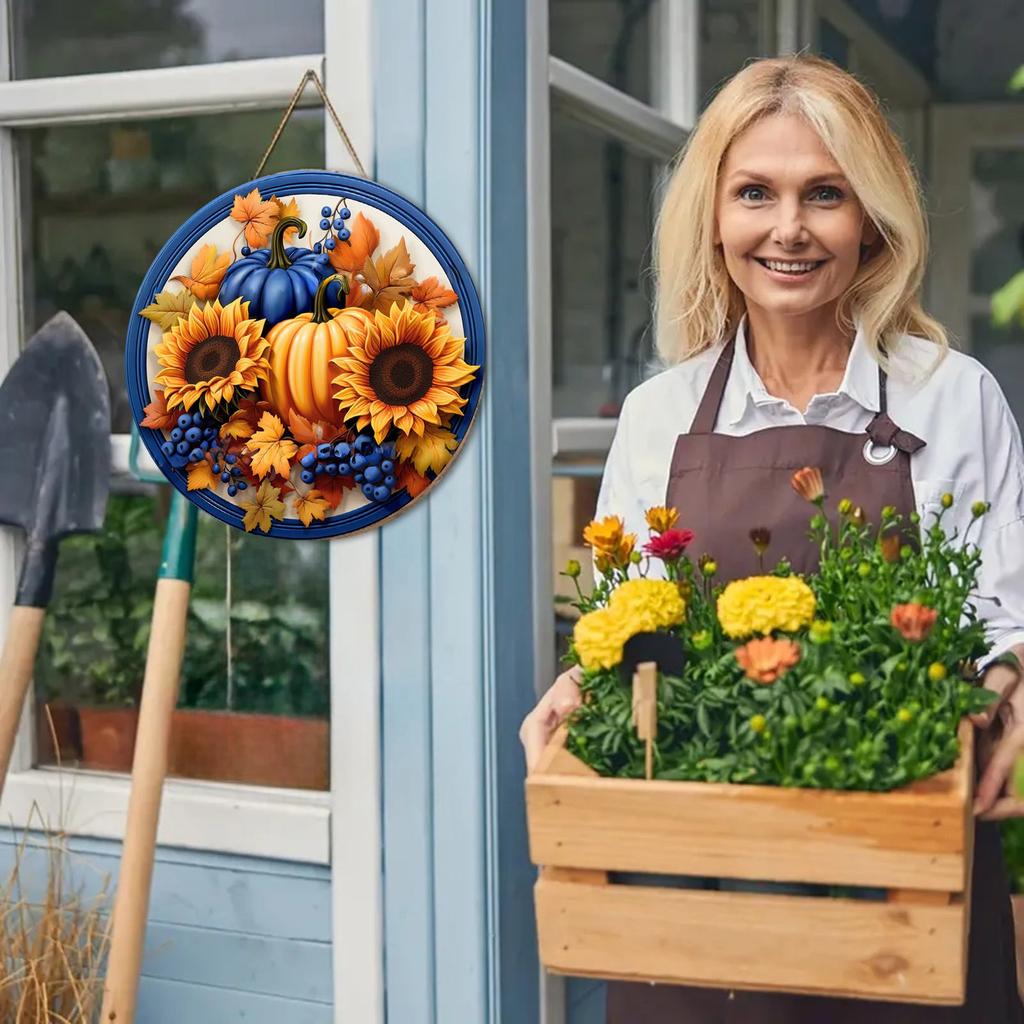 Autumn Decorative Doorplate, Wooden Hanging Doorplate, Suitable For Home Front Door Wall Decoration