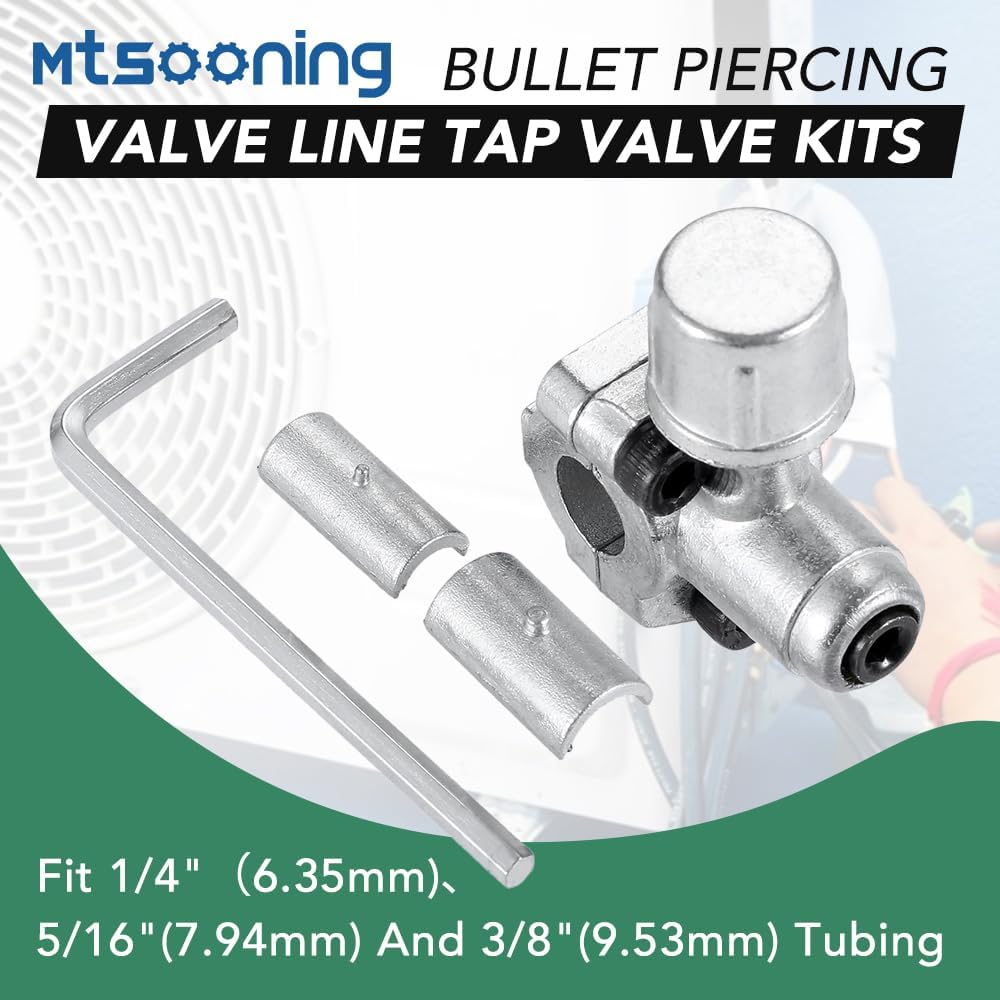 BPV-31 Bullet Piercing Valve Line Tap Valve Kits, Adjustable Valve for 1/4 Inch, 5/16 Inch, 3/8 Inch Outside Diameter Pipes, Replace for AP4502525,