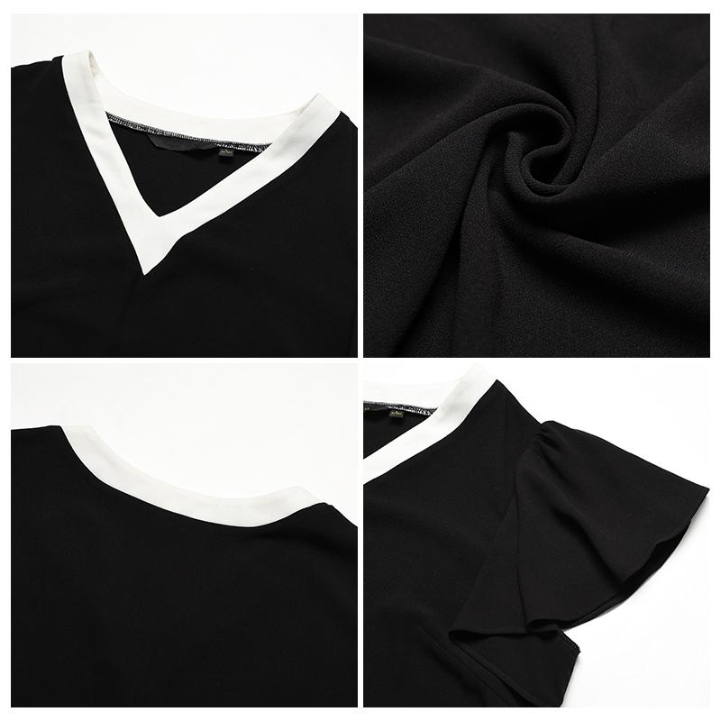 DIMANAF 2025 Summer Plus Size Women T-Shirts V-Neck Elegant Short Sleeve Tops Tees Loose Shirt