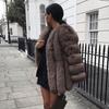 New imitation fur women's coat imitation fox hair medium and long splicing artificial fur one piece