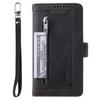 Shockproof PU Leather Phone Case for Samsung Galaxy A34 5G,Zipper Pocket Design Stand Anti-Scratch Protective Cover with 9 Card Slots