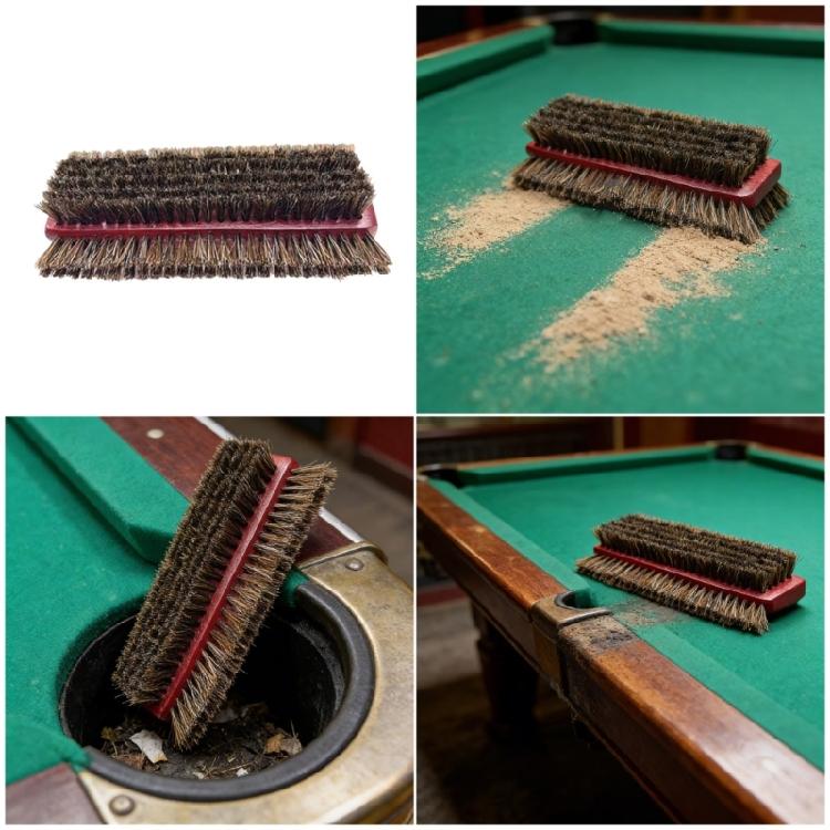 Multifunctional 3 Sided Pool Table Cleaning Tool Billiard Table Brush Horse Hair Cleaner Maintenance Billiards Accessory
