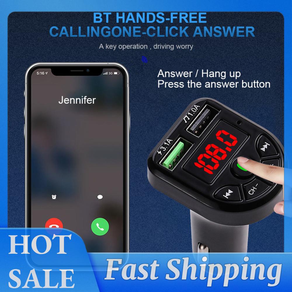 

FM Transmitter In-Car Adapter Wireless Call Car Charger Bluetooth-compatible Mp3 Audio Music Stereo Adapter FM Radio Car Adapter China Mainland