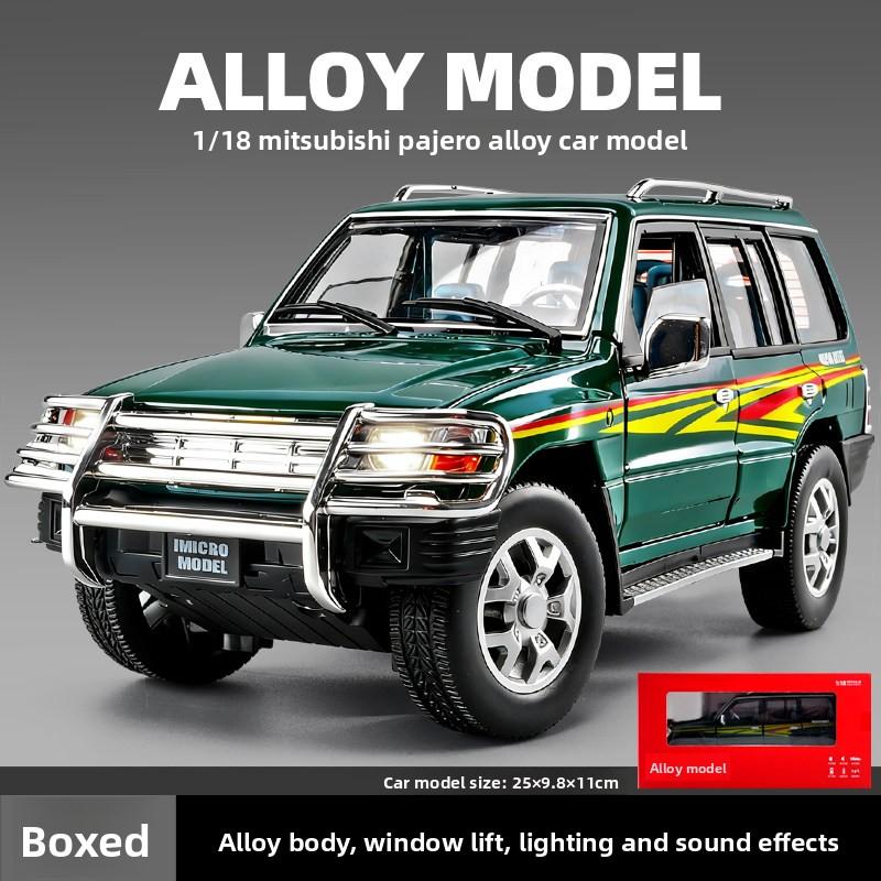 Simualtion1:18 Mitsubishi Pajero Leichtmetall-Automodell Pull-Back Sound Licht Display Schmucksammlung Miniaturauto Geschenkspielzeug gray