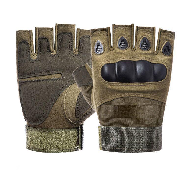 Tactical Hard Knuckle Half Finger Gloves Men's Combat Hunting Shooting Paintball Duty - Fingerless