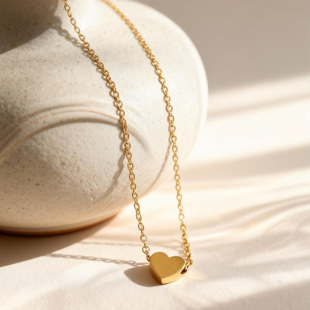 Fashion Collier Simple Heart Girls Pendant Necklace Small Love Shape Hearts Clavicle Choker Jewelry