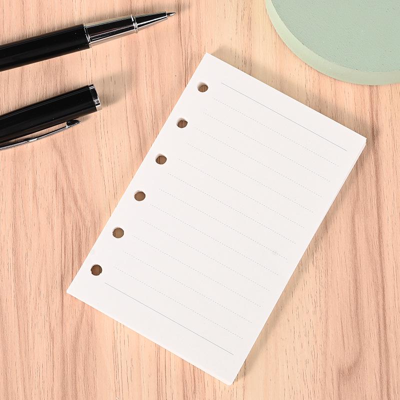 A7 Dot Matrix Loose-leaf Paper Refill - Horizontal Line Grid for A5 Universal Student Notebook