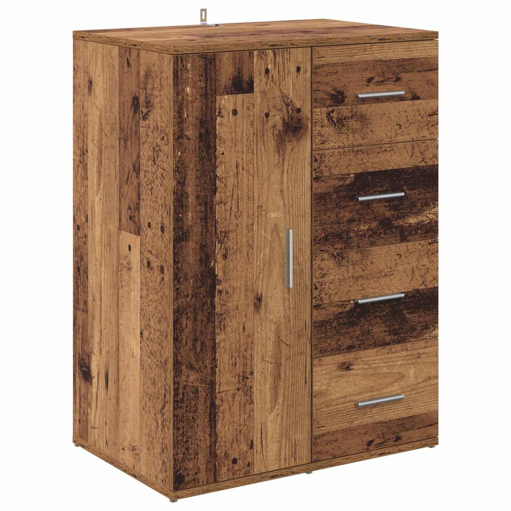 Sideboard with Drawers Reclaimed Wood Look 59 x 39 x 80 cm Particleboard