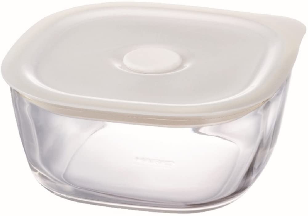 

HARIO Made in Japan Glass Airtight Storage BUONO kitchen Clear (Hario) Heat-resistant Container, Square, 600ml, KSTM-60-TW,