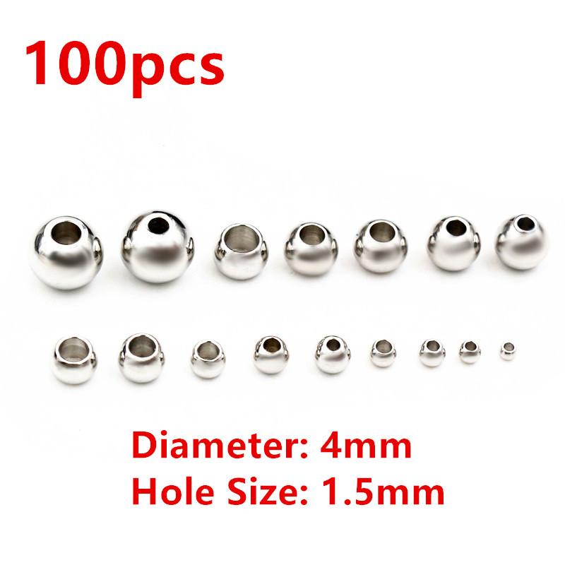 30-100pcs 2-8mm Stainless Steel Gold Color Spacer Beads Charm Loose Bead DIY Bracelets Necklace Beads for Jewelry Making Charms