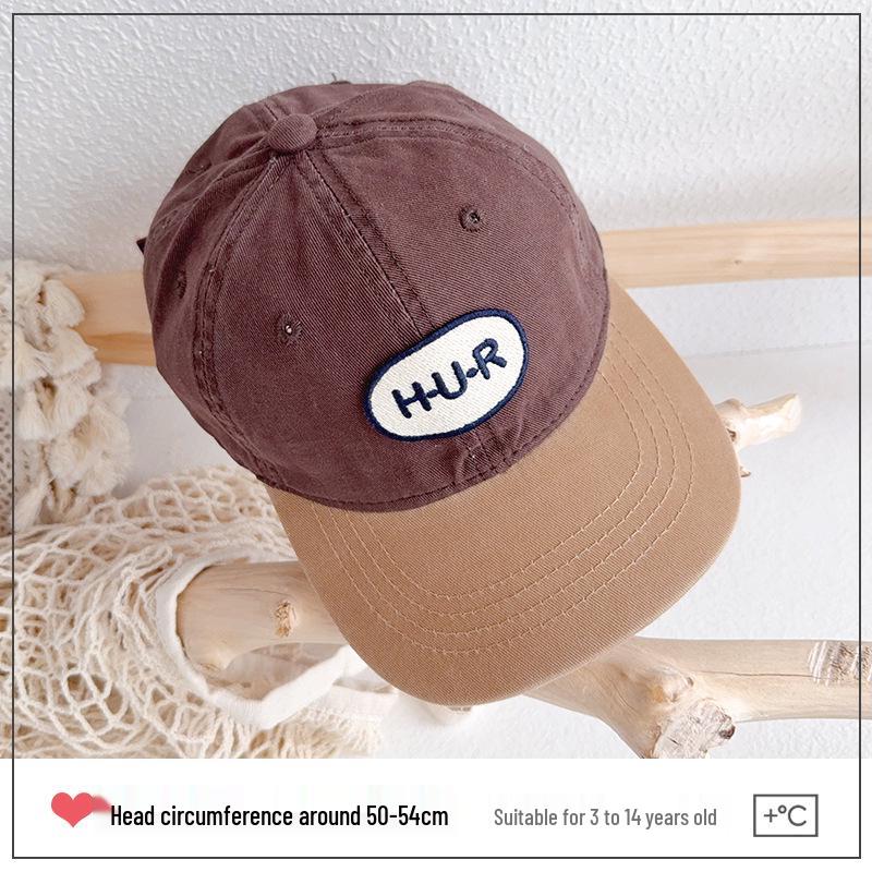 2025 Autumn Kids' Colorblock Baseball Cap: Korean Style Duckbill Sun Hat for Boys & Girls