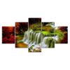 Feenwasserfall Landschaft Leinwand 5 Teile Fünf-Panel Wandbild Moderne Kunst Poster Heimdekor Geschenk für Ihn Für Sie