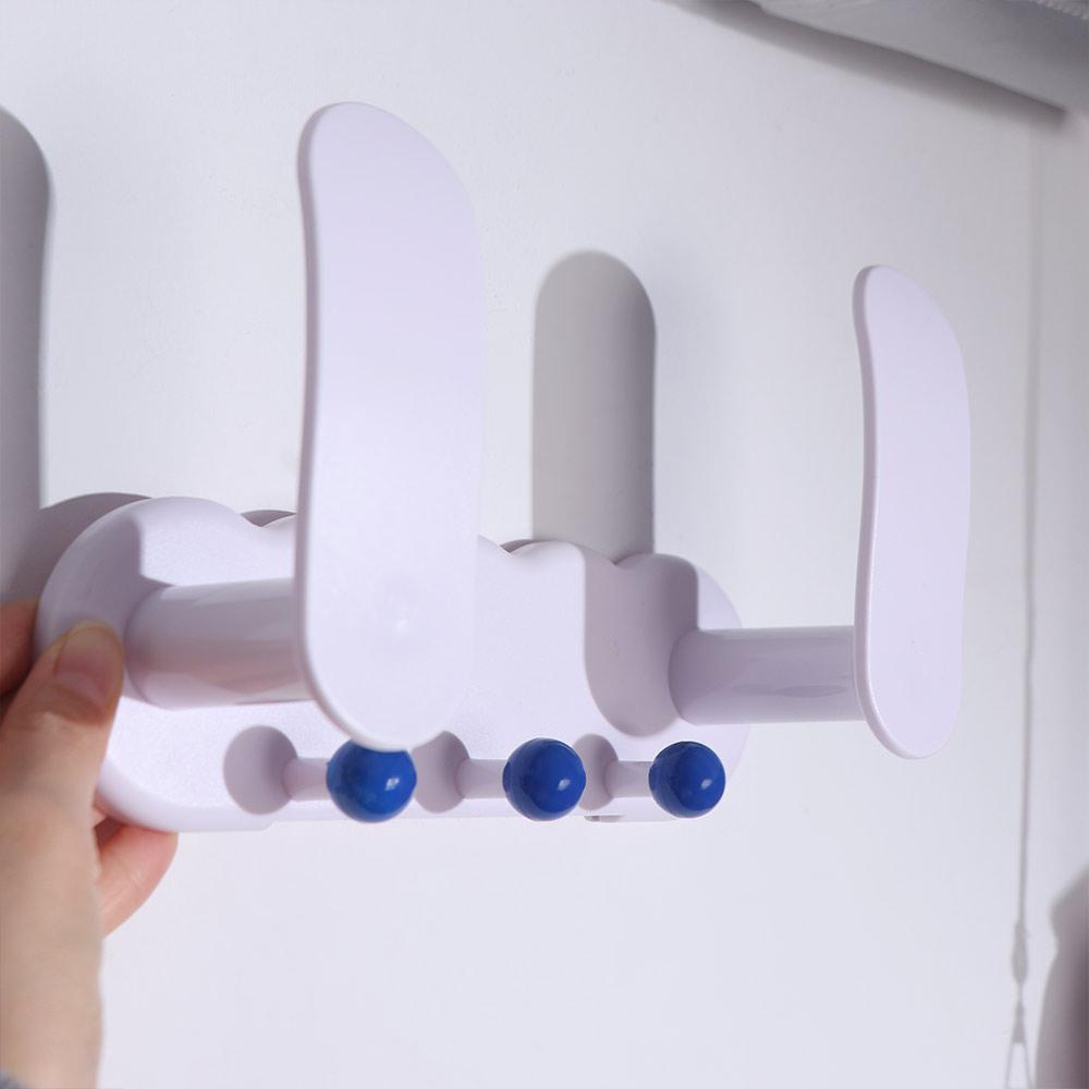 Rotatable Wall Mount Pot Lids Holder Save Space Punch-free Pot Lid Storage Rack with 3 Hooks Tool Storage
