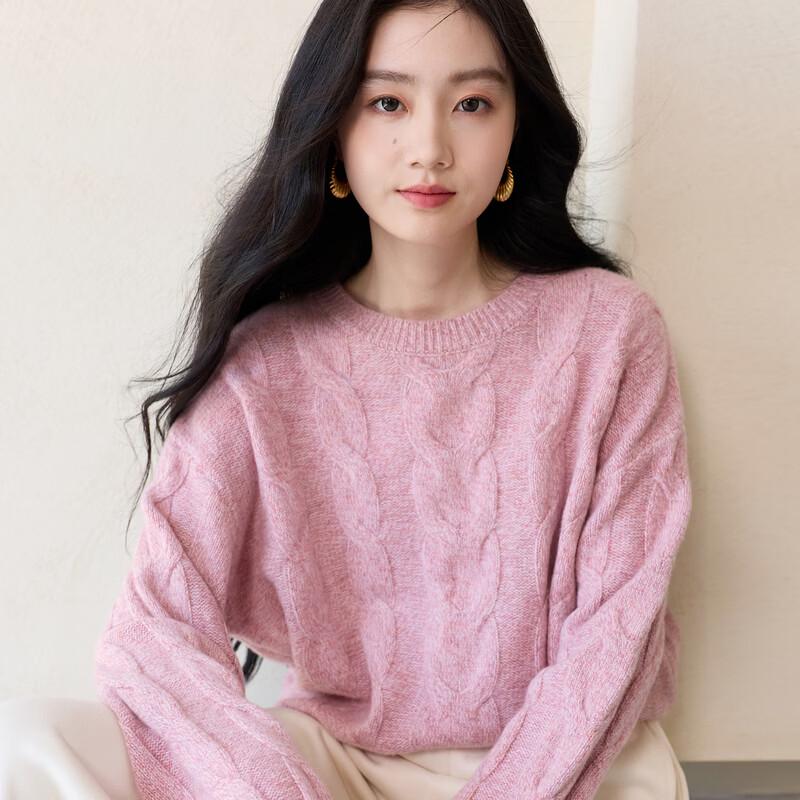 Sancai 100% Wool Retro Cable Knit Sweater