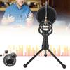 Microphone Anti Spray Mesh Double Layer Black ABS Adjustable Filter with Tripod Holder