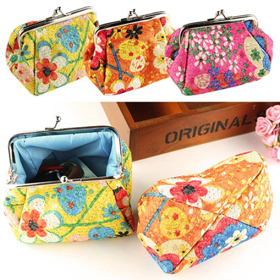 Portamonete portamonete con portamonete ricamato con fiori carini alla moda da donna