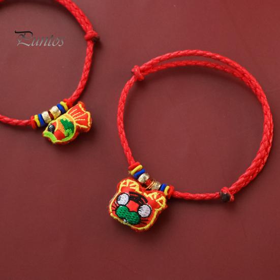 Cat Collar Pet Vibrant Color Adjustable Friendly to Skin Wear Resistant Ultra-Light Dress Dog Up Polyester Chinese New Year Lucky Red Pendant