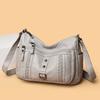 Retro washed leather bag, new fashion middle-aged mother bag, large capacity, multi-compartment women's messenger bag