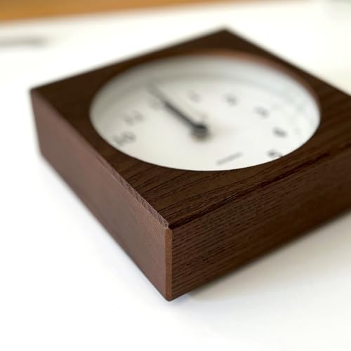 KATOMOKU Dual Use Clock 4, Brown, km-95BRRC, Radio-Controlled Clock, Wall or Tabletop Use, Continuous Second Hand, 14cm