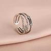 Foxanry Copper Color Multilayer Chain Rings For Women Couples Vintage Simple Creative Elegant Fashion Daily Party Jewelry Gifts