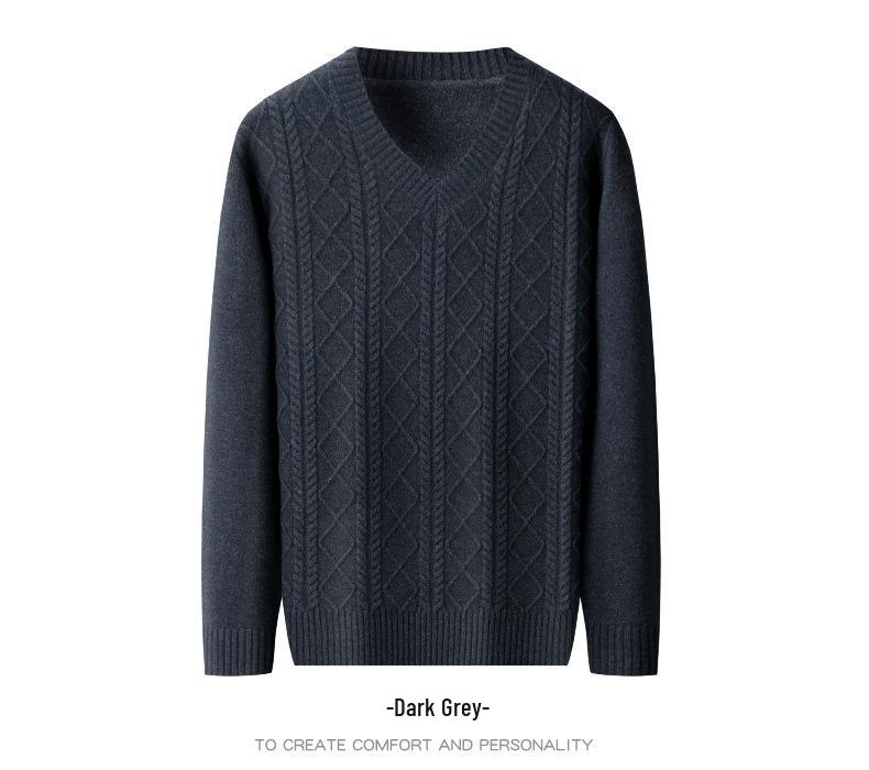Men's Winter Thick V-Neck Knitwear: Warm, Comfortable, Stylish