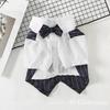 Summer Thin Pet Dog Teddy Suit Shirt Wedding Dress Cat Spring Casual Clothing Navy Blue Burgundy Black Gray Two-legged Dog