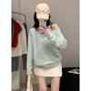 Black Relaxed Angled Shoulder Long-sleeved T-shirt for Women Off-shoulder Early Autumn Lazy Loose Hot Girl Sexy One-shoulder Top