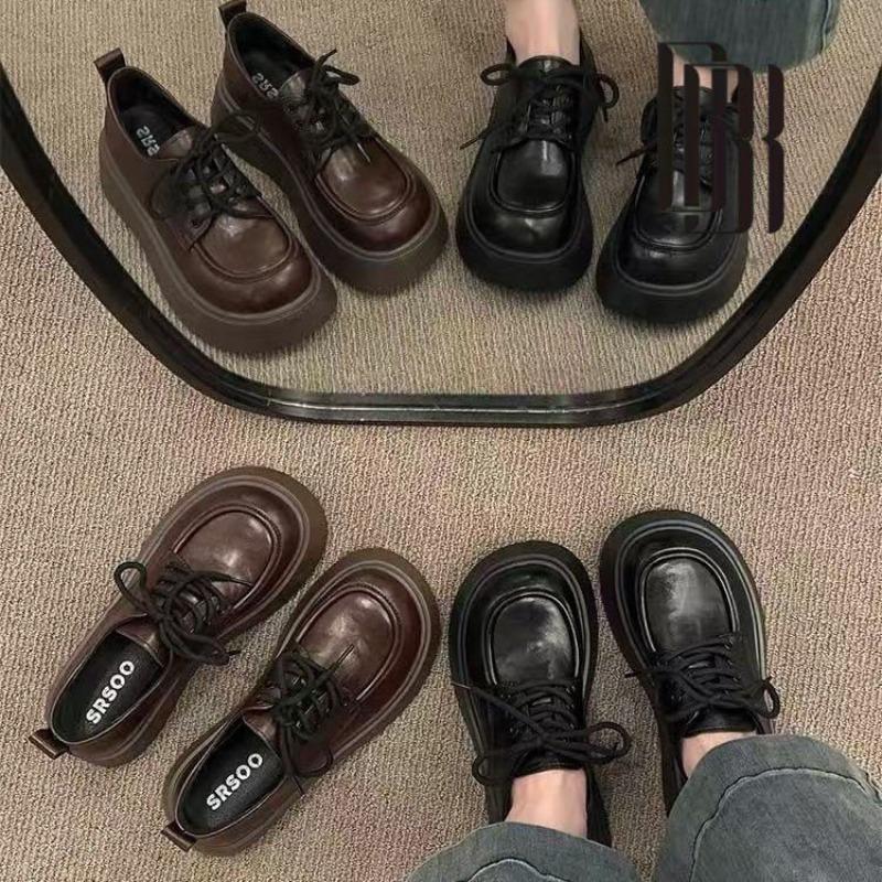 High-heel Versatile Leather Shoes - New Style Women's Height-increasing Single Shoes