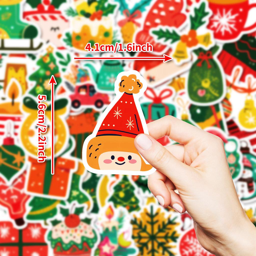50 New Products Green Socks Christmas Series Stickers Decorative Water Cup Guitar Holiday Gift Creative Stickers