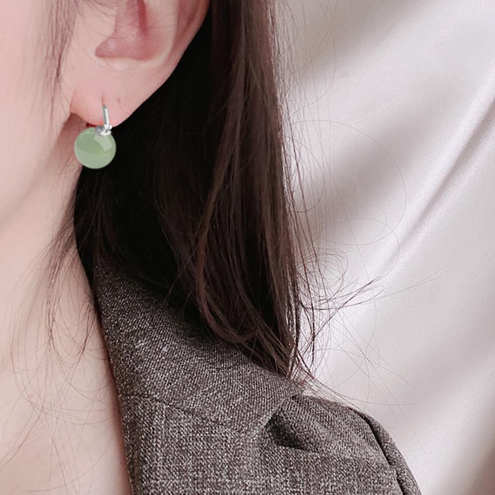 Kolczyki koła ze sztucznego jadeitu Vintage Delikatne Mankiet Hipoalergiczne Codzienne i Imprezowe Prezent