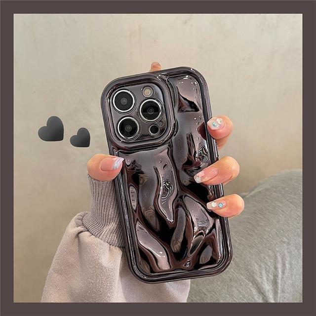 For iPhone 15 Pro Max Luxury 3D Meteorite Texture Plating Frame Phone Case For iPhone 11 12 13 14 16 Plus Soft Protective Cover