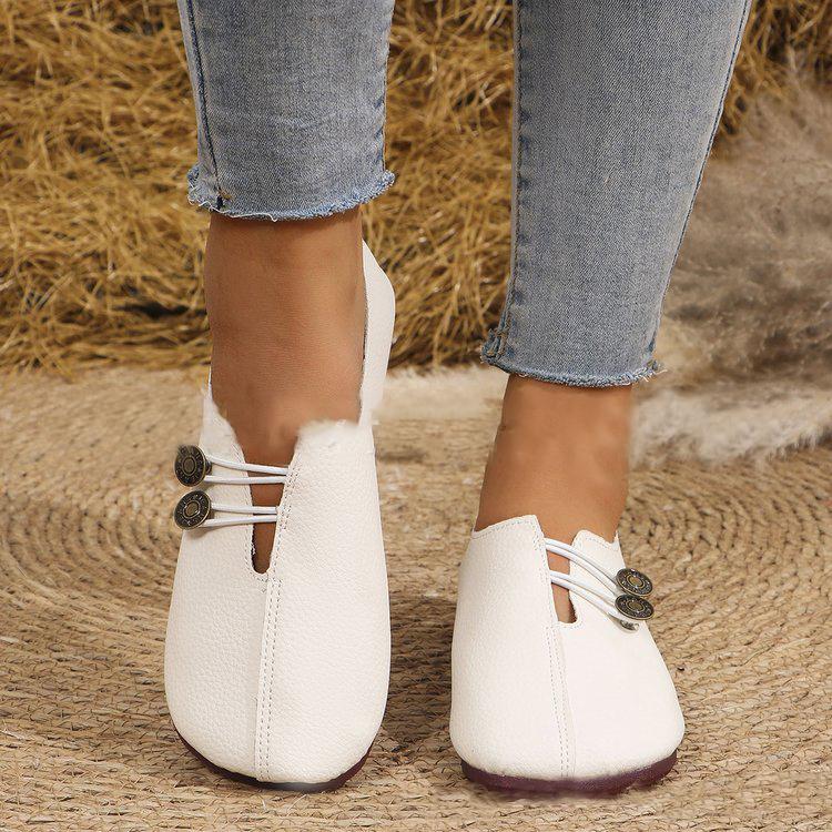 Модные женские туфли на плоской подошве повседневные с круглым носком легкие удобные 43 белый 1798₽