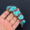 Turquoise Tumble Bracelet Copper Electroformed Gemstone Jewelry, Handmade Bracelet For Thanksgiving