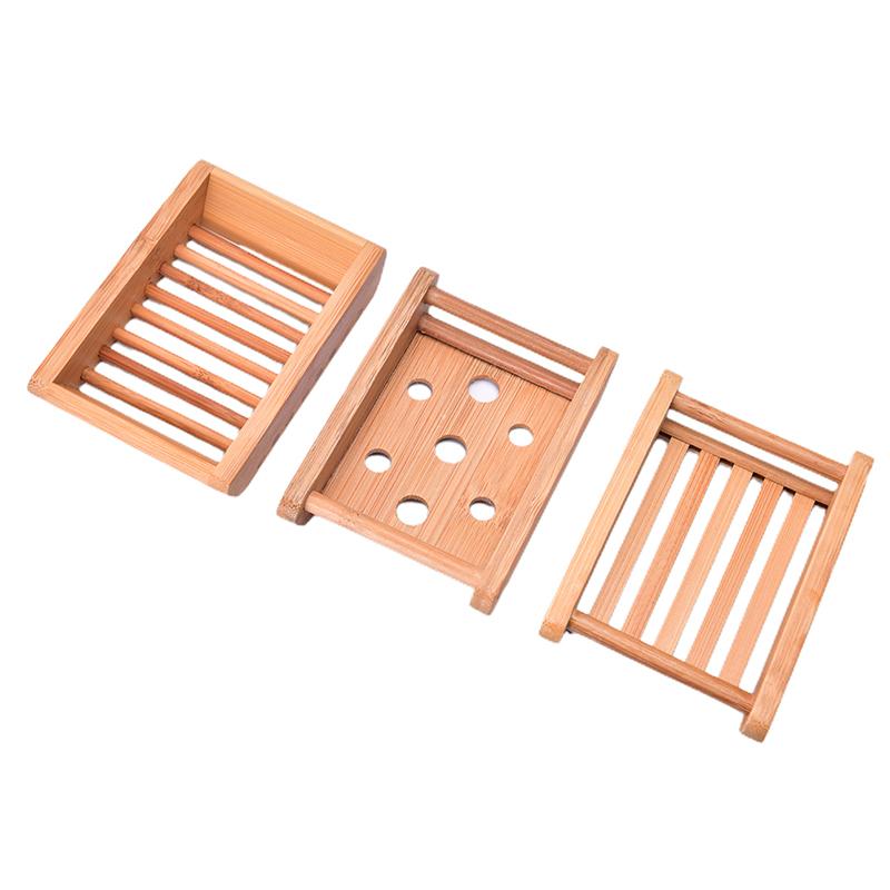 Přírodní dřevěný bambusový držák na podnos na mýdlo Odkládací stojan na mýdlo Přenosný box na mýdlo