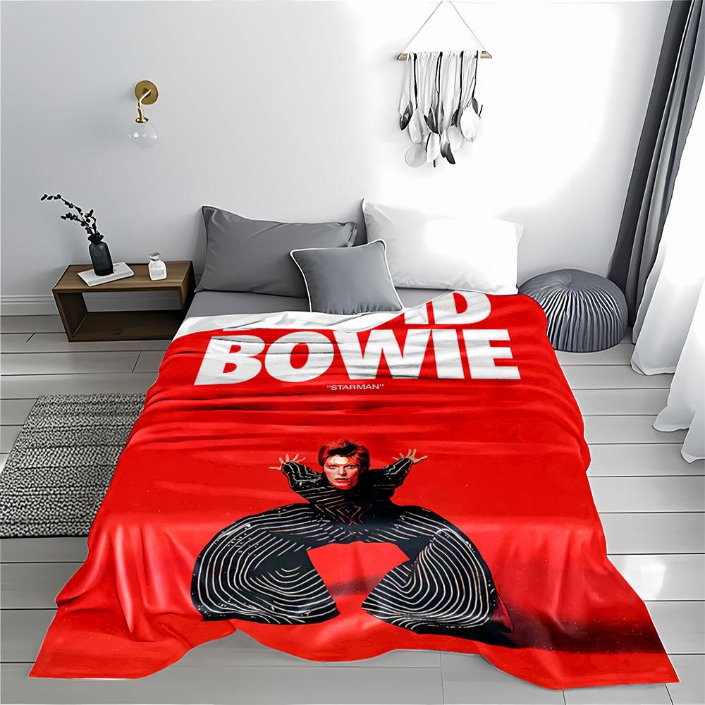 Red David Bowie Blanket Design for all seasons blanket lunch break throw gift
