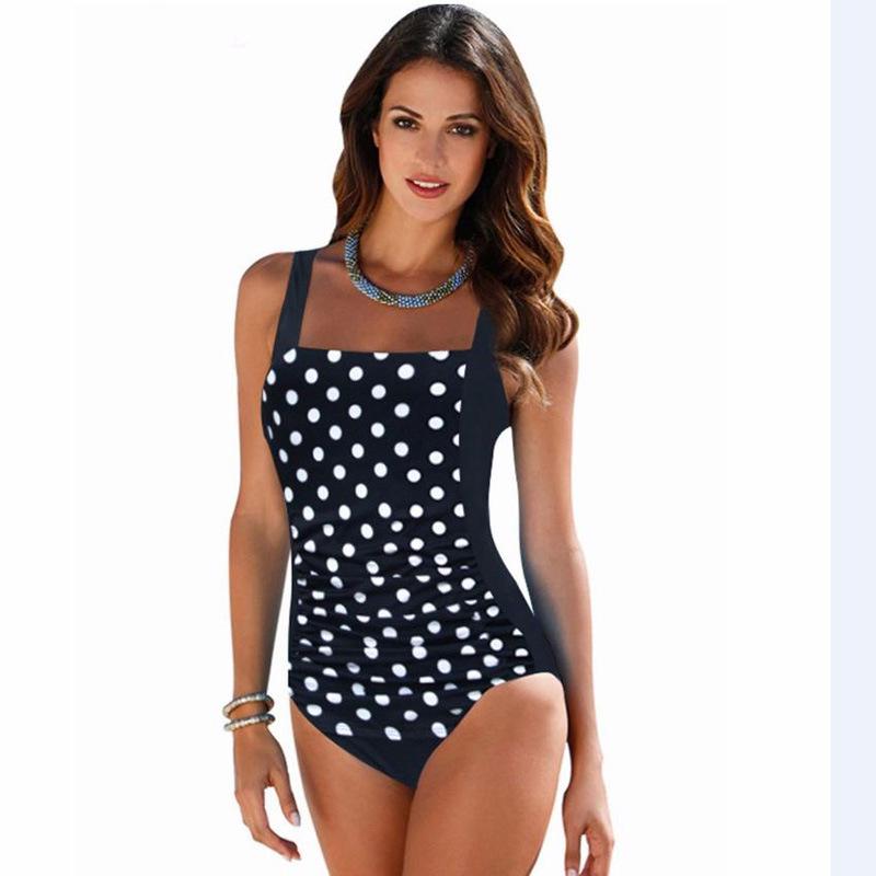 2018 Plus Size Backless One-Piece Swimsuit for Women - European & American Style
