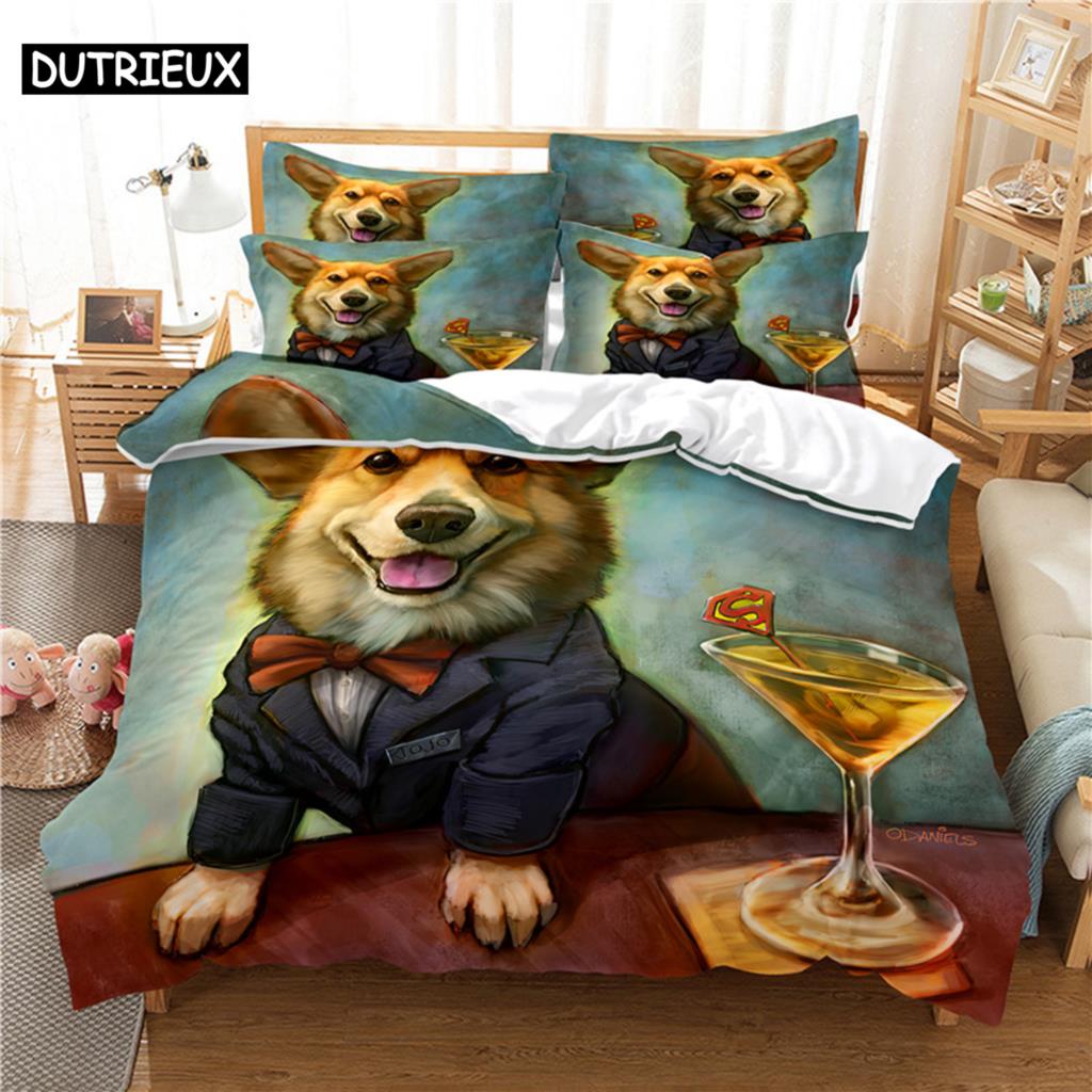 

Golden Retriever Bedding Set Duvet Cover Set 3d Bedding Digital Printing Bed Linen Queen Size Bedding Set Fashion Design (135x200cm)&set